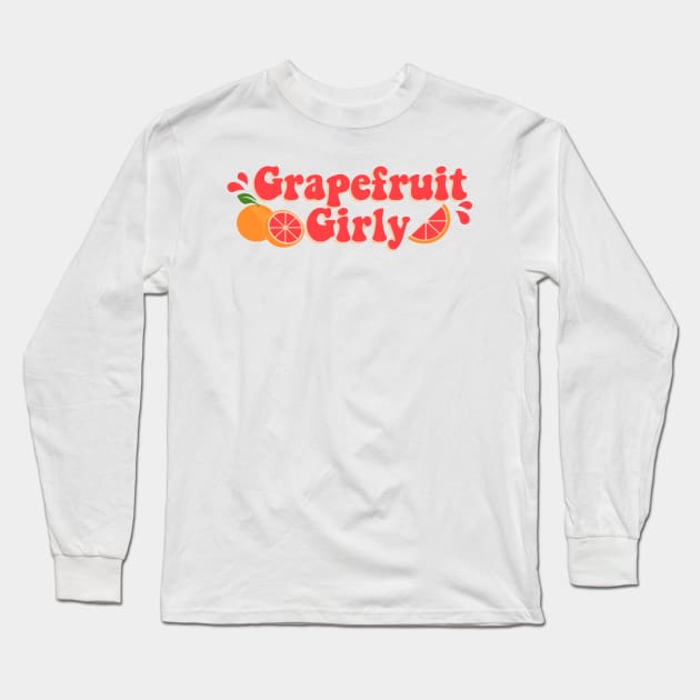 Grapefruit Girly Long Sleeve T-Shirt by maya-reinstein